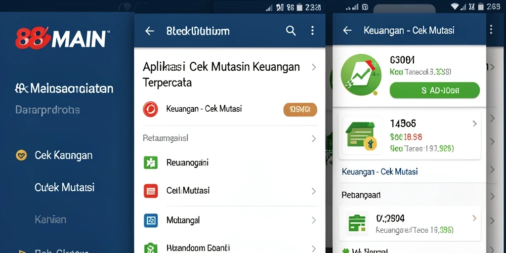 Antarmuka 88MAIN menampilkan fungsi Cek Mutasi keuangan yang lengkap.
