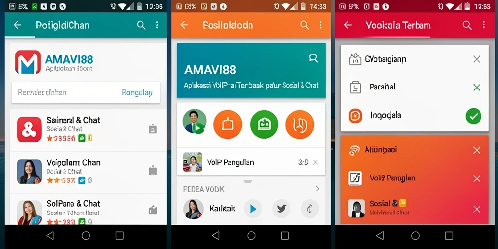 Antarmuka pengguna AMAVI88 menampilkan opsi VoIP Panggilan dengan jelas.