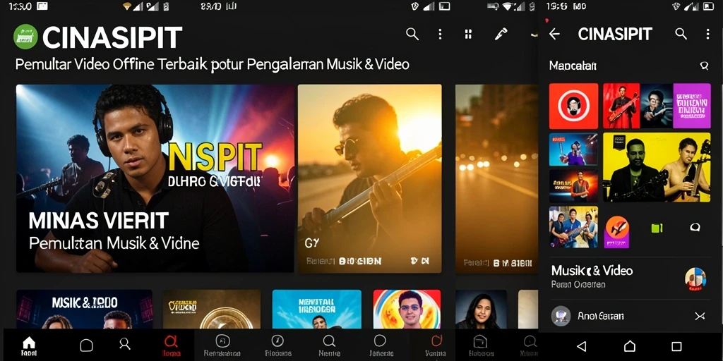 Antarmuka CINASIPIT yang intuitif untuk Pemutar Video Offline.
