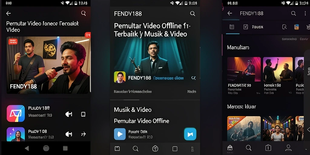 Tampilan antarmuka pengguna FENDY188 yang intuitif sebagai Pemutar Video Offline.