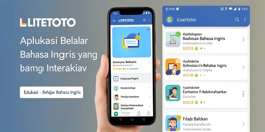 Tampilan antarmuka LITETOTO yang ramah pengguna untuk belajar bahasa Inggris.