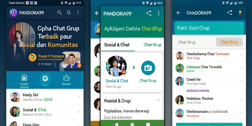 Tampilan antarmuka PANDORA99 saat chatting di grup.
