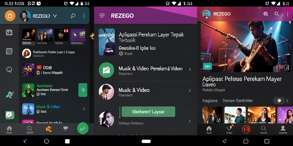 Antarmuka pengguna REZEGO yang sederhana dan fungsional saat merekam layar.