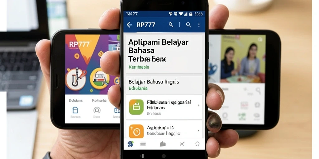 Tampilan antarmuka RP777 untuk belajar bahasa Inggris yang user-friendly.
