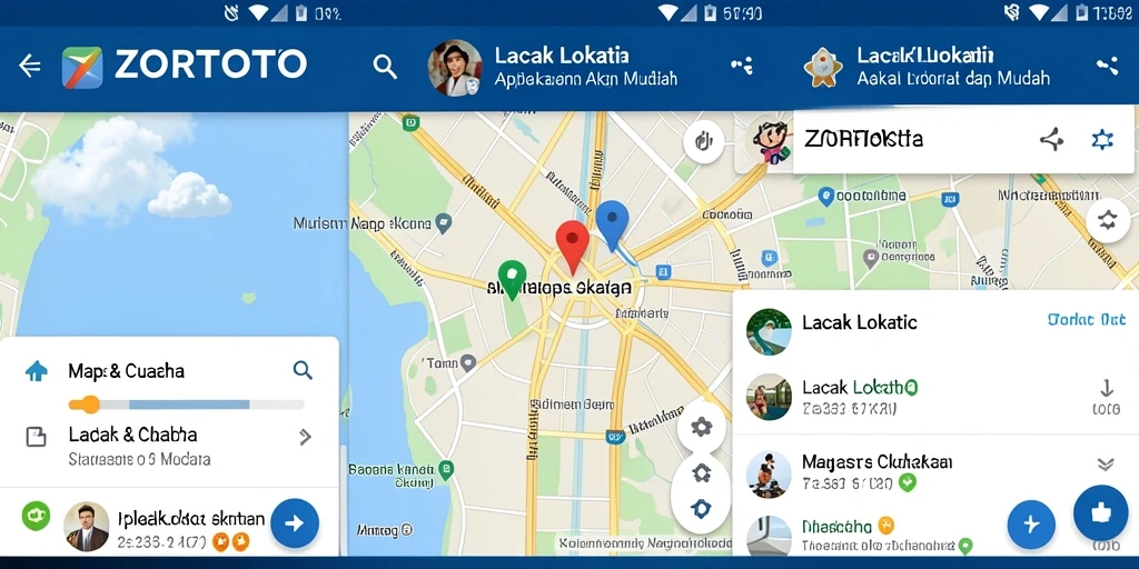 Tampilan antarmuka ZORTOTO untuk fungsi Lacak Lokasi yang intuitif.